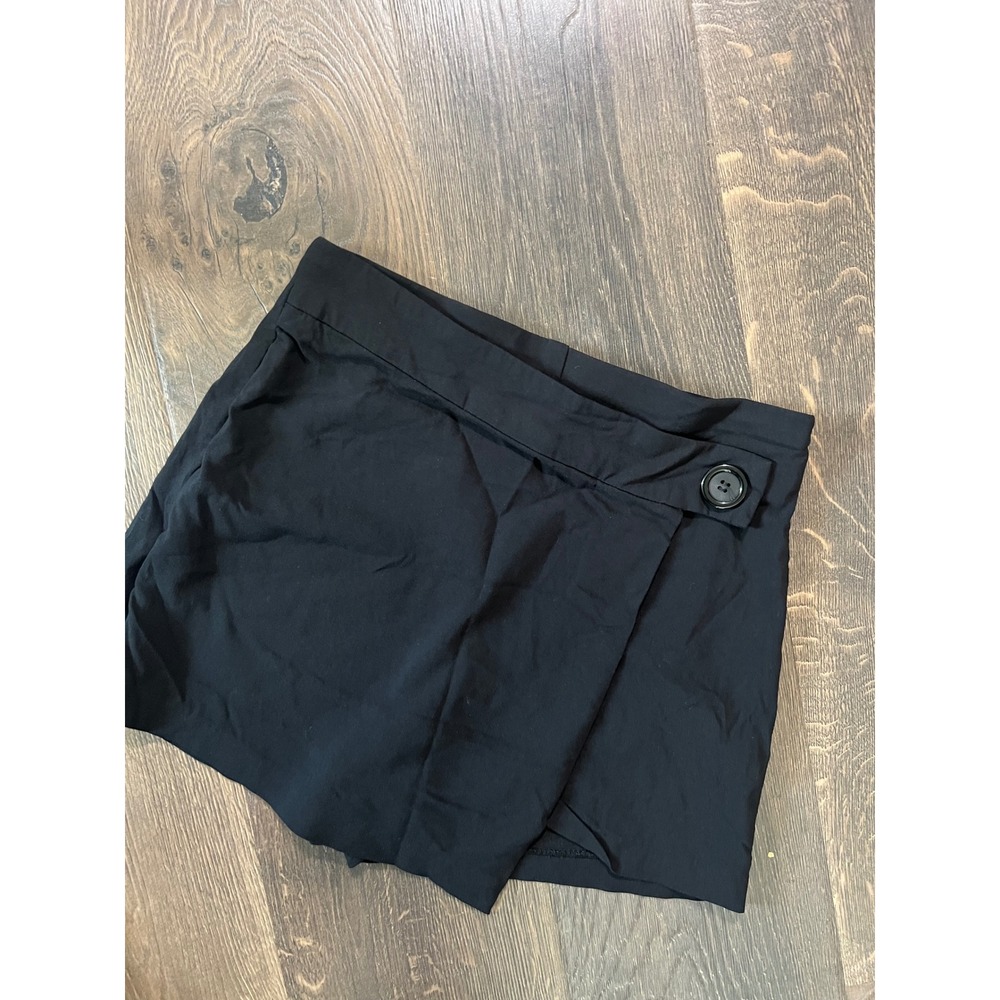 Joe Benbasset Skort Shorts Black Button Front Career Casual Medium